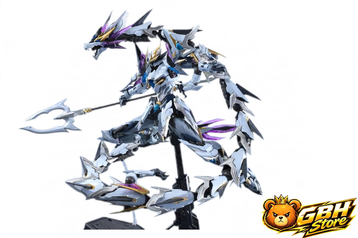 MNP-XH03W (Ao Bing White) warrior robot model kit, featuring a legendary white dragon