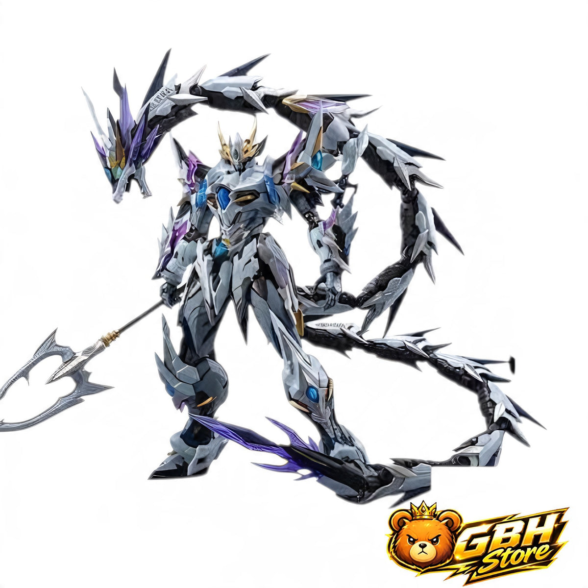 MNP-XH03W (Ao Bing White) warrior robot model kit, featuring a legendary white dragon