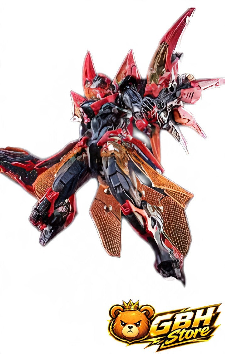 Mô hình robot chiến binh GBH store Crimson Sky Armor màu đỏ đen với các chi tiết giáp phức tạp và khớp linh hoạt