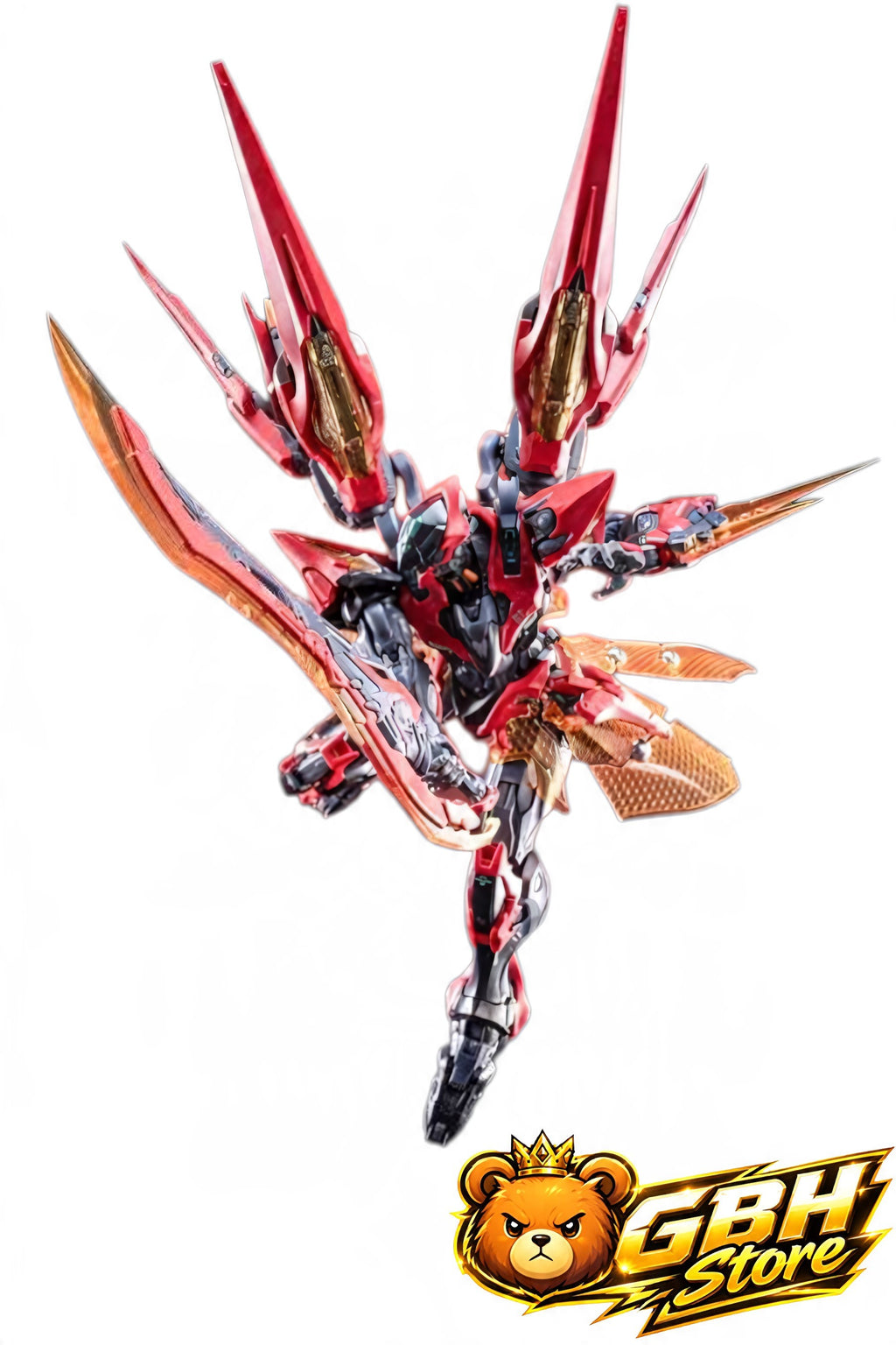 Mô hình robot chiến binh GBH store Crimson Sky Armor màu đỏ đen với thiết kế giáp tinh xảo và vũ khí sắc bén
